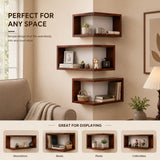 DS BS Corner Floating Shelves | Walnut color