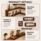 DS BS Corner Floating Shelves | Walnut color