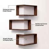 DS BS Corner Floating Shelves | Walnut color