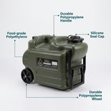 DS BS Wheeled Camping Water Jug | Green