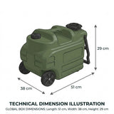 DS BS Wheeled Camping Water Jug | Green