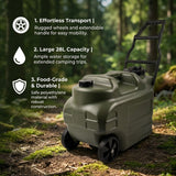 DS BS Wheeled Camping Water Jug | Green