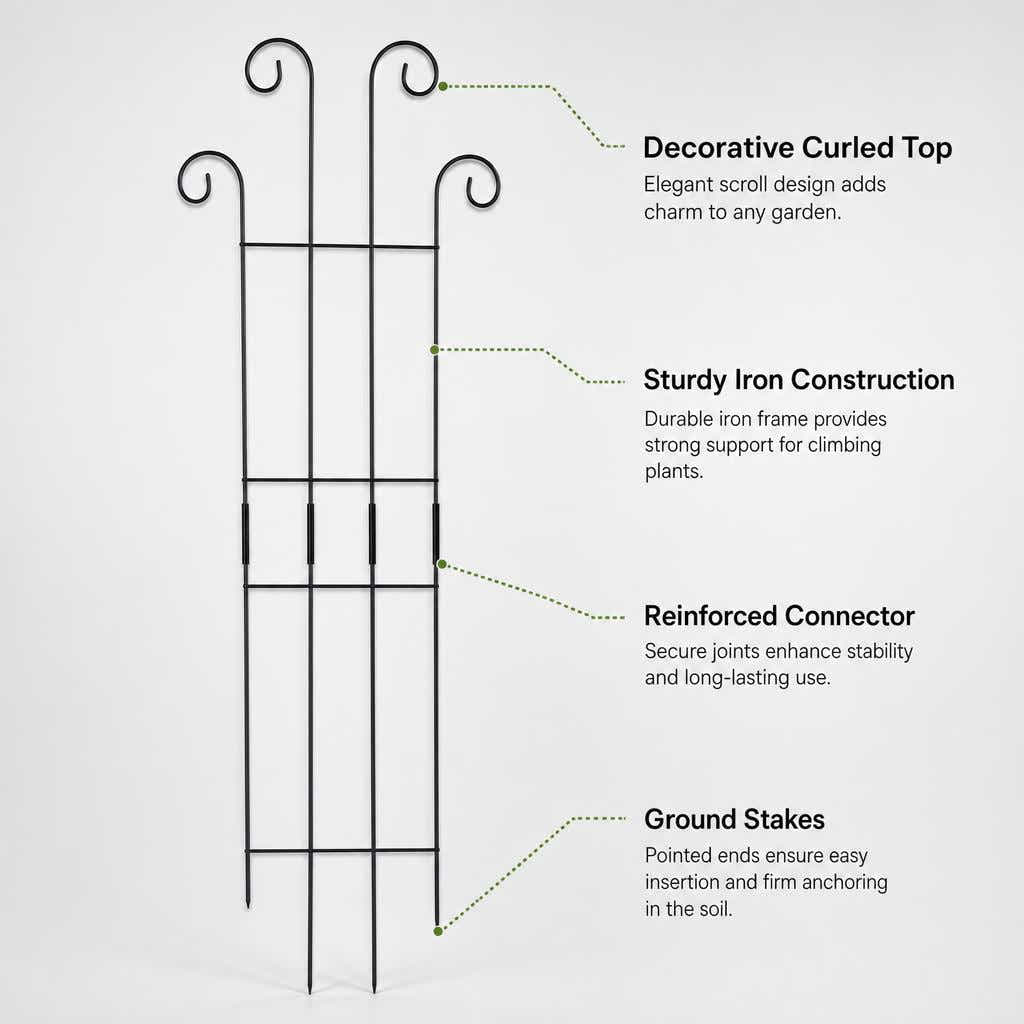 DS BS 4 Pcs Metal Garden Trellis for Climbing Plants