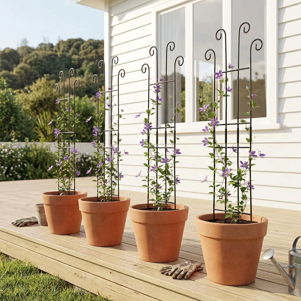 DS BS 4 Pcs Metal Garden Trellis for Climbing Plants