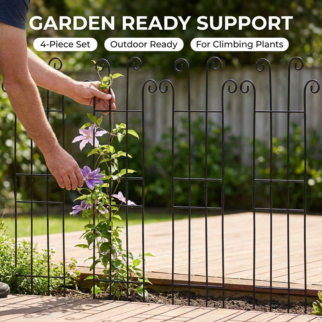DS BS 4 Pcs Metal Garden Trellis for Climbing Plants