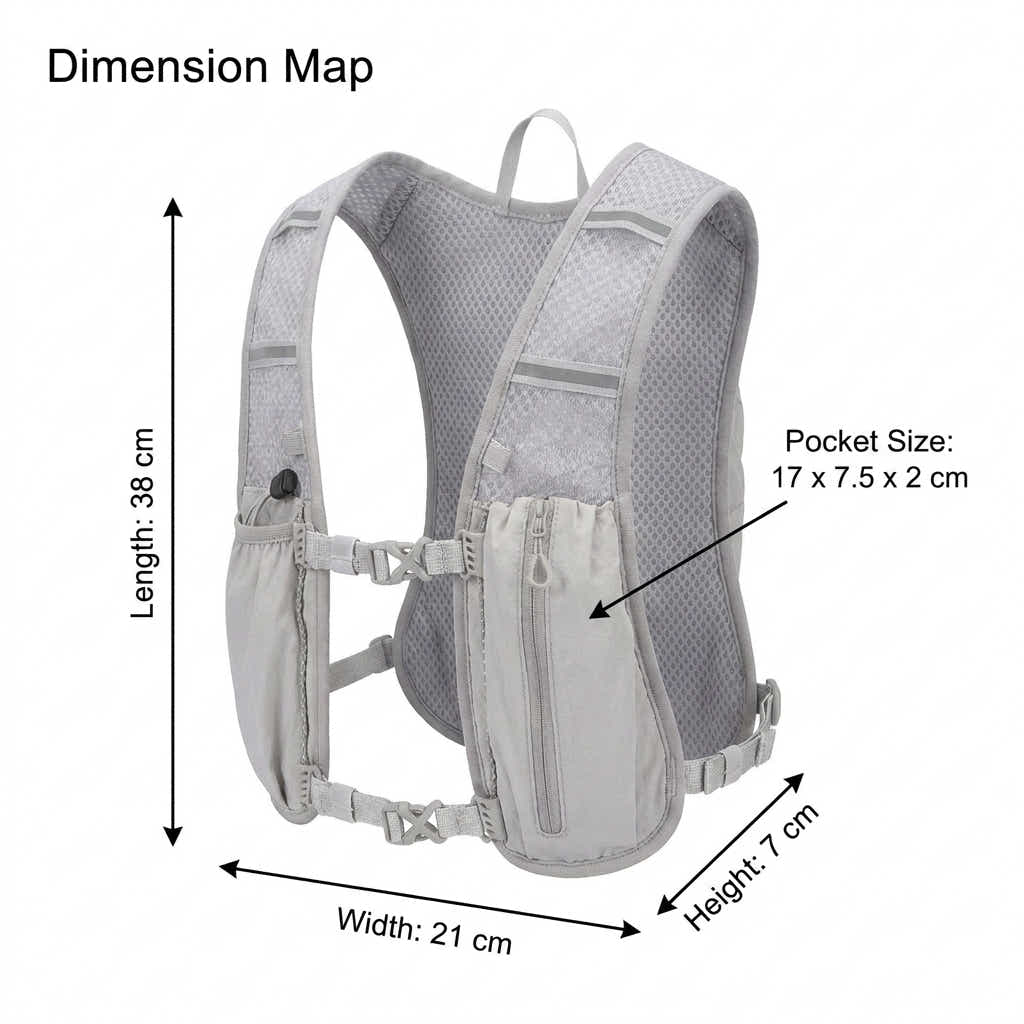 DS BS Running Hydration Vest Backpack | Light Gray