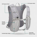 DS BS Running Hydration Vest Backpack | Light Gray