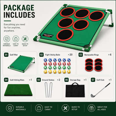 DS BS Golf Game Target Hitting Mat Play Set - Portable
