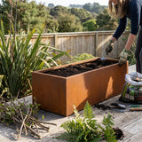 DS BS Rectangular Corten Steel Planter Rusted finish - 100 cm