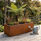DS BS Rectangular Corten Steel Planter Rusted finish - 100 cm