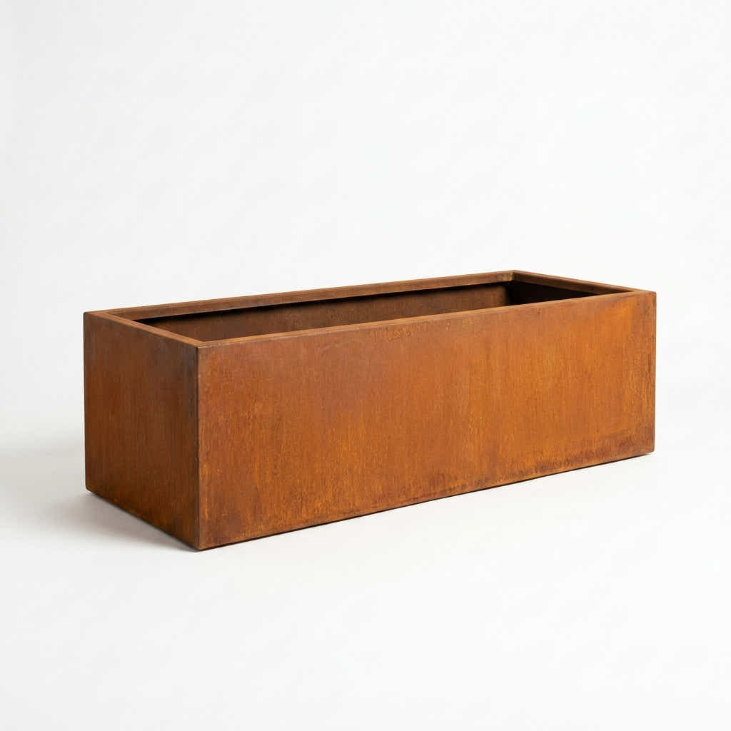 DS BS Rectangular Corten Steel Planter Rusted finish - 100 cm