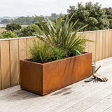 DS BS Rectangular Corten Steel Planter Rusted finish - 100 cm