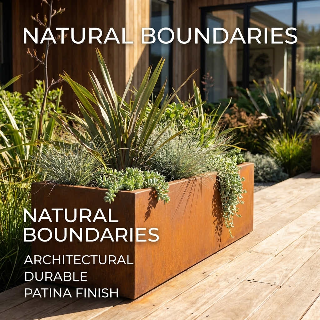 DS BS Rectangular Corten Steel Planter Rusted finish - 100 cm