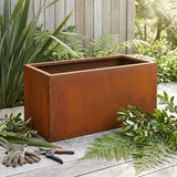 DS BS Rectangular Corten Steel Planter | Rusted finish - 80cm
