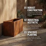 DS BS Rectangular Corten Steel Planter | Rusted finish - 80cm