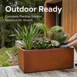DS BS Rectangular Corten Steel Planter | Rusted finish - 80cm