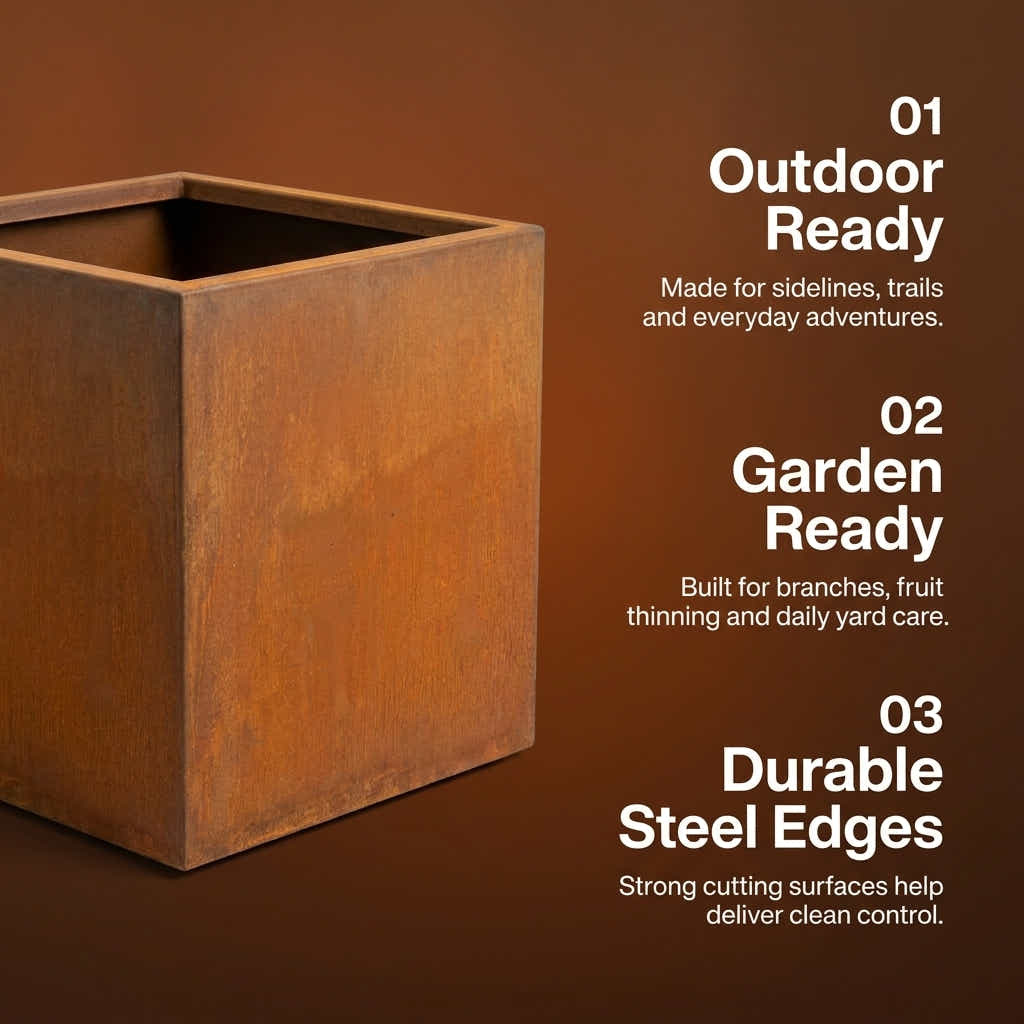 DS BS Square Corten Steel Planter Box | Rusted finish