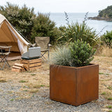 DS BS Square Corten Steel Planter Box | Rusted finish
