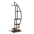 DS BS Half-moon Tiered Plant Shelf | wood color + black
