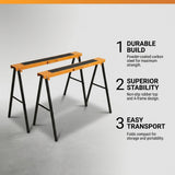 DS BS 2-Piece Sawhorse Support Frame | Yellow & Black
