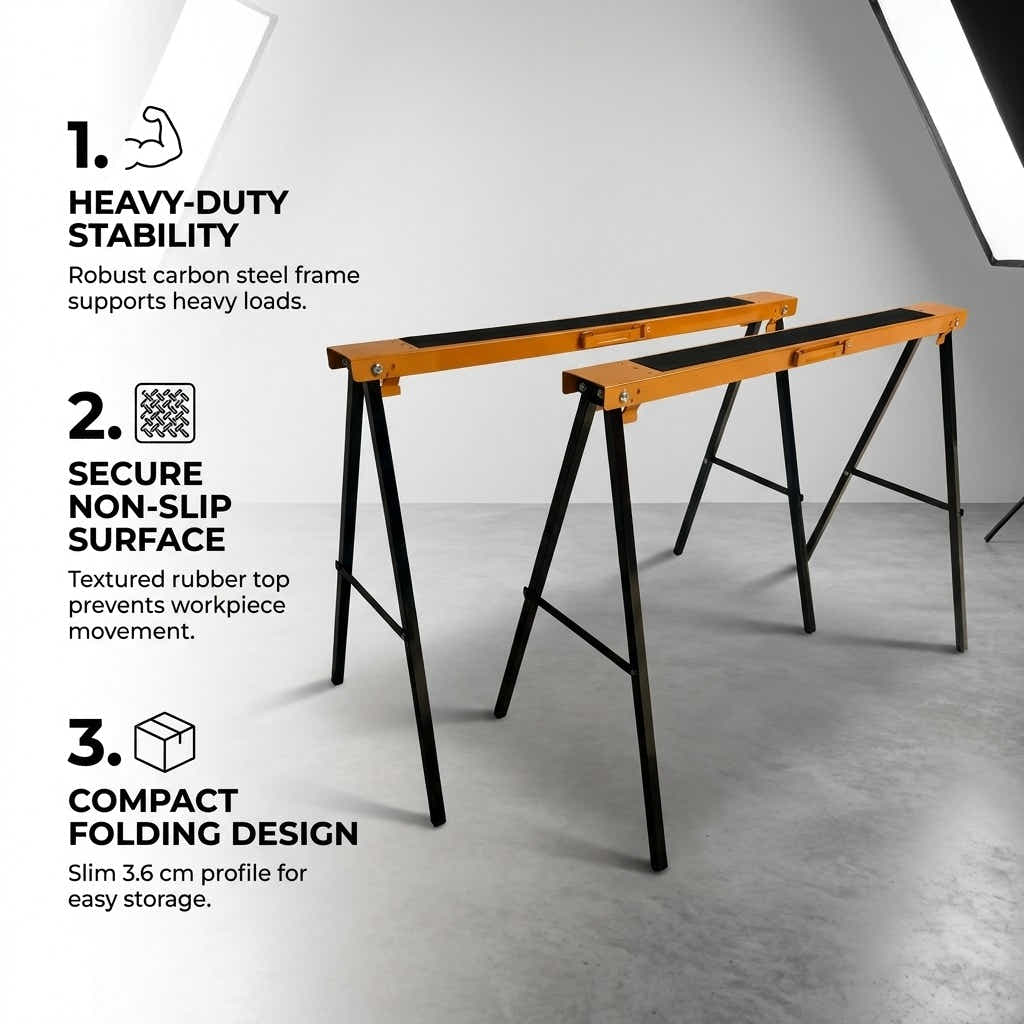 DS BS 2-Piece Sawhorse Support Frame | Yellow & Black