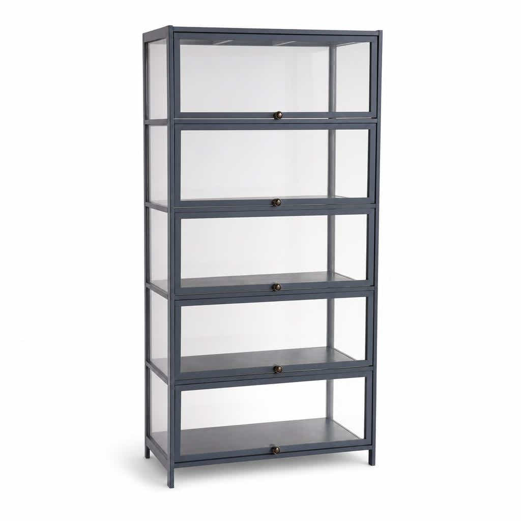 DS BS 5-Tier Tall Display Cabinet | Gray, 80cm length