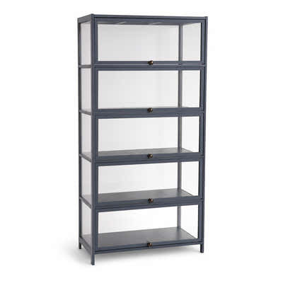 DS BS 5-Tier Tall Display Cabinet | Gray, 80cm length