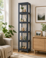 DS BS 5-Tier Tall Display Cabinet | Gray, 30cm width