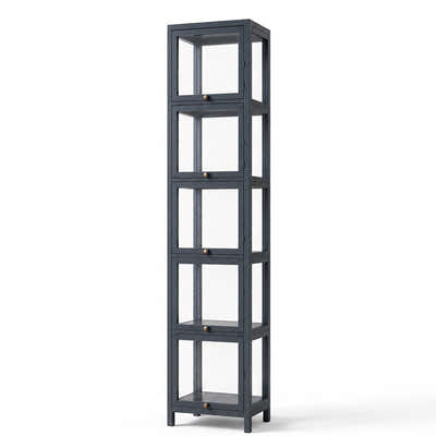 DS BS 5-Tier Tall Display Cabinet | Gray, 30cm width
