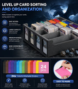 DS BS 4-Row Trading Card Storage Box | Black & Gray