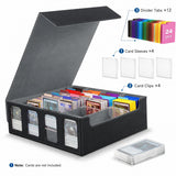 DS BS 4-Row Trading Card Storage Box | Black & Gray