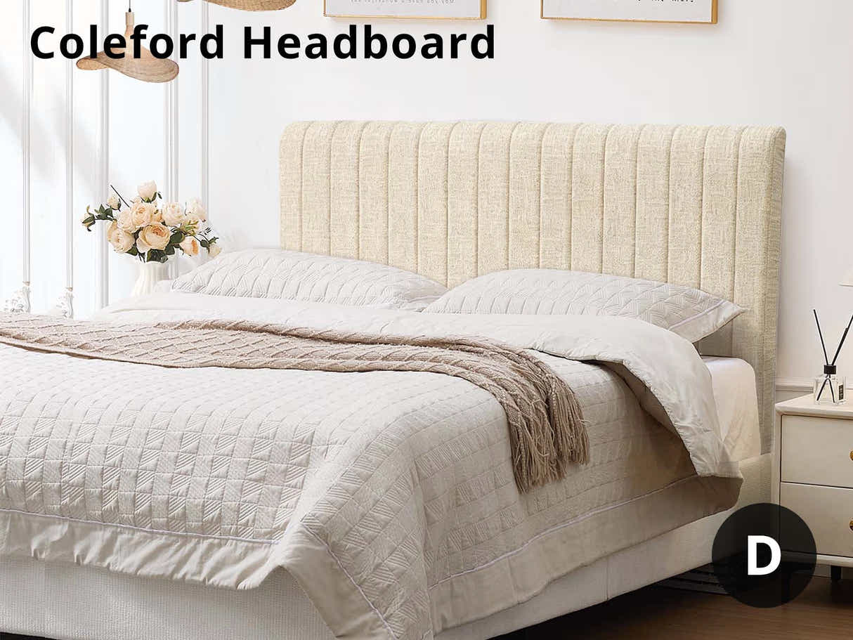 DS Coleford Headboard Chenile Beige Double