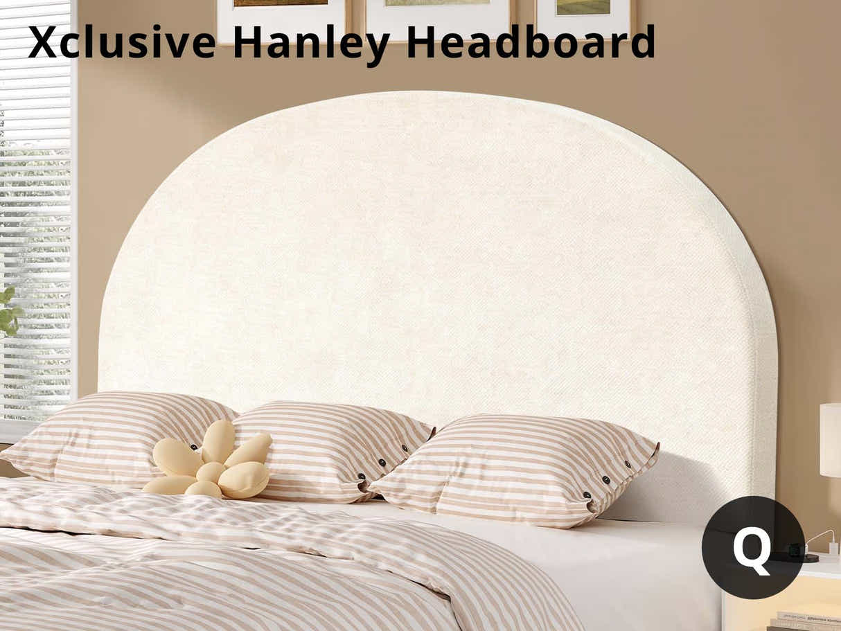 DS Xclusive Hanley Headboard Chenile Beige Queen