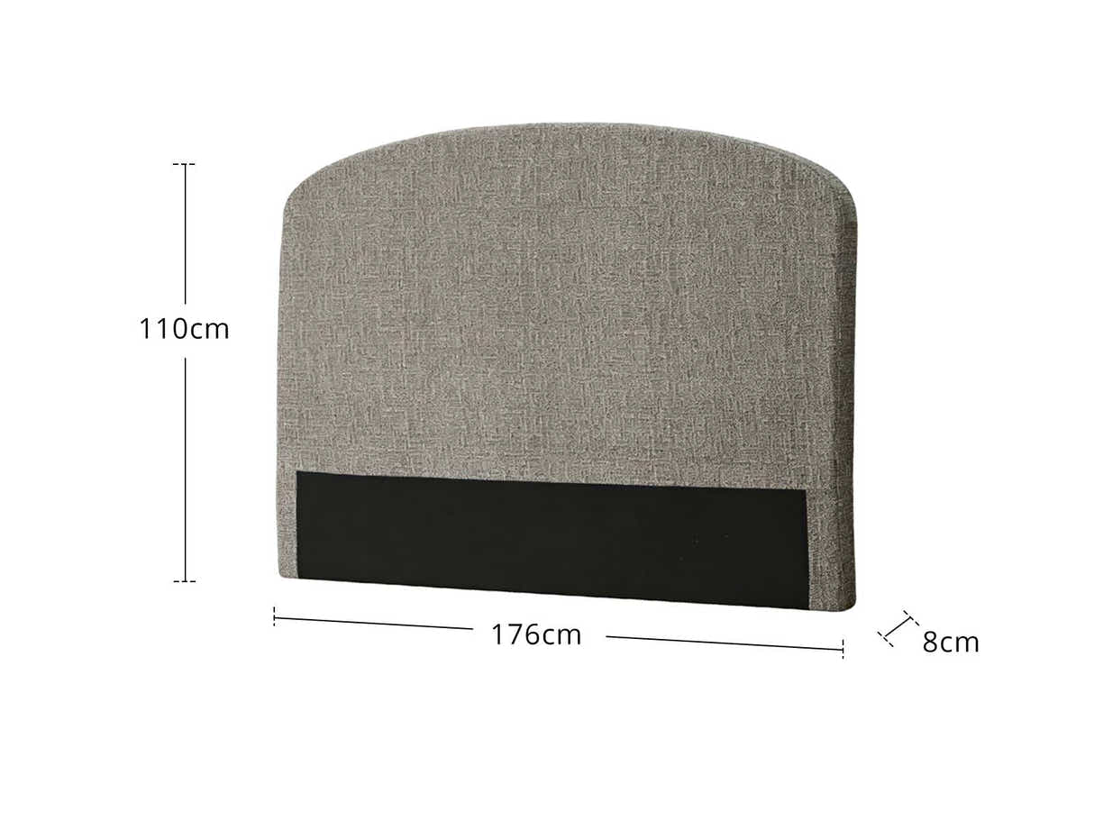 DS Xclusive Aylton Headboard Chenile Grey King