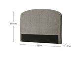 DS Xclusive Aylton Headboard Chenile Grey King