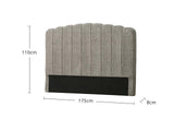DS Purton Headboard Chenile Grey King