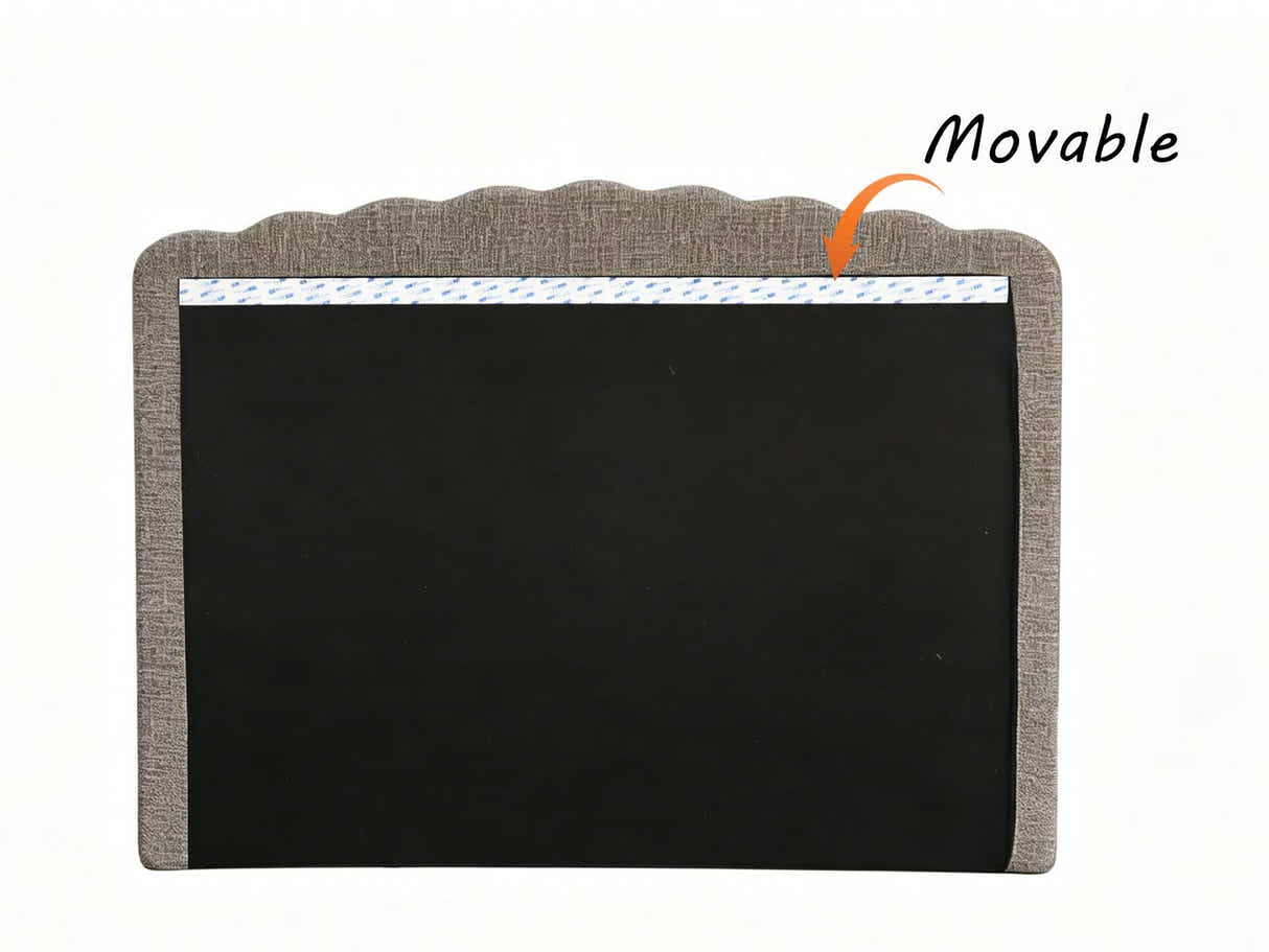 DS Purton Headboard Chenile Grey Queen