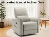 DS Rodger Air Leather Manual Recliner Chair Beige