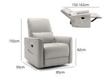 DS Rodger Air Leather Manual Recliner Chair Beige
