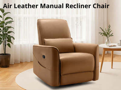 DS Rodger Air Leather Manual Recliner Chair Brown