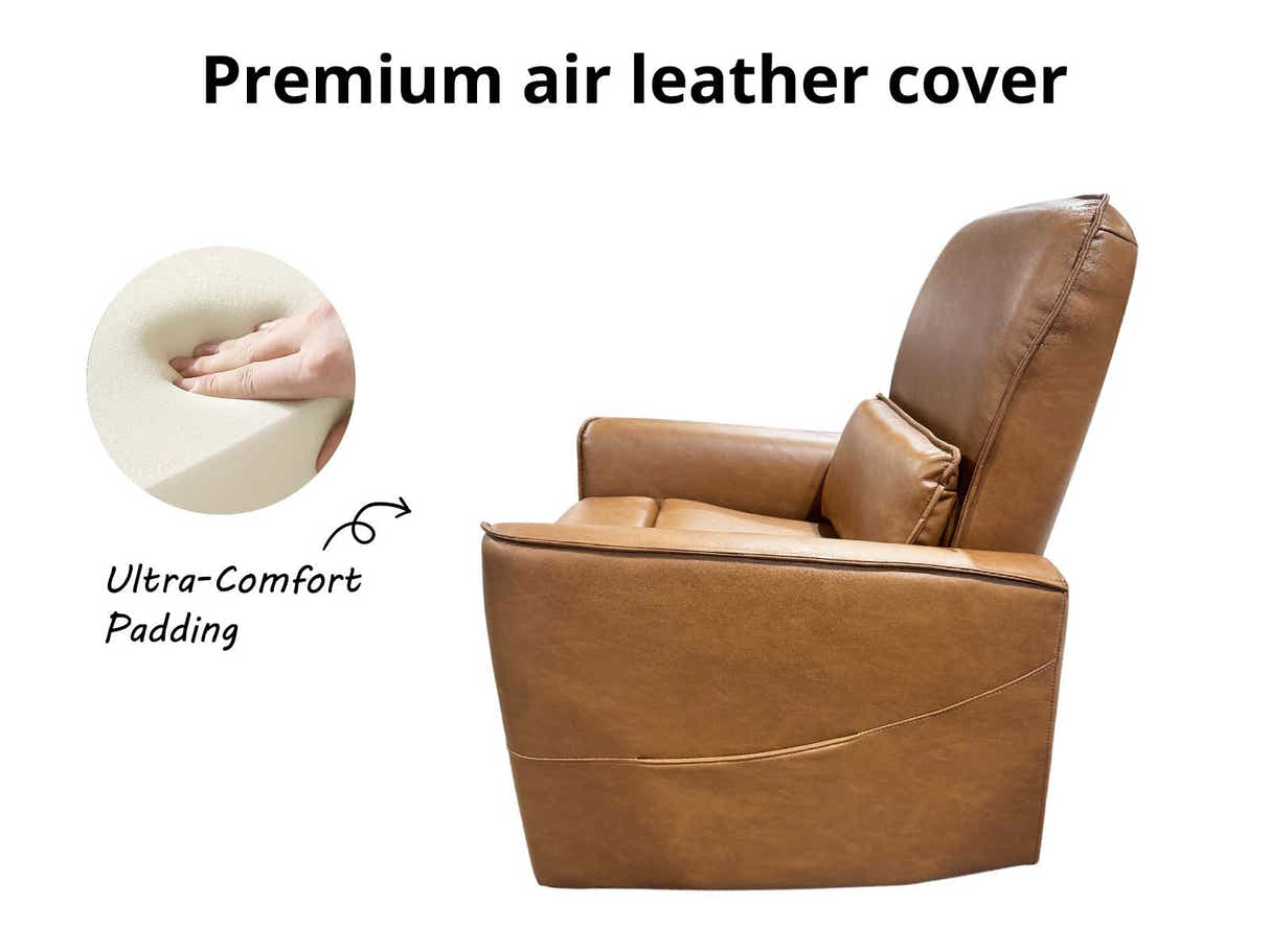 Rodger Air Leather Manual Recliner Chair - Brown