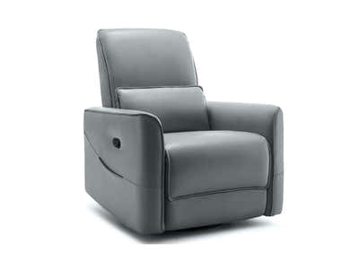 DS Rodger Air Leather Manual Recliner Chair Grey