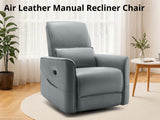 Rodger Air Leather Manual Recliner Chair - Grey