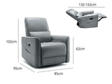 Rodger Air Leather Manual Recliner Chair - Grey