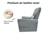 Rodger Air Leather Manual Recliner Chair - Grey