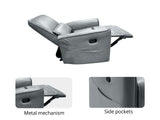 Rodger Air Leather Manual Recliner Chair - Grey