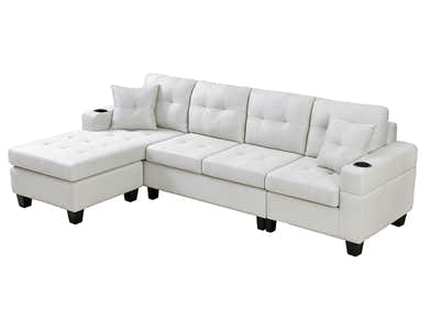 DS New Marcia Sectional Sofa with Chaise Linen Cream