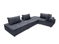 Suellen Sectional Sofa Set Chenille - Dark Grey