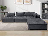 DS Suellen Sectional Sofa Set Chenille Dark Grey