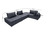 DS Suellen Sectional Sofa Set Chenille Dark Grey